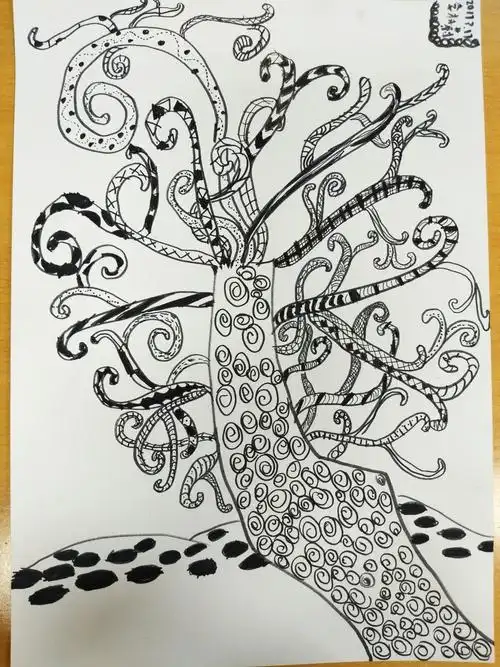 霍营美术创意线描周五班风采