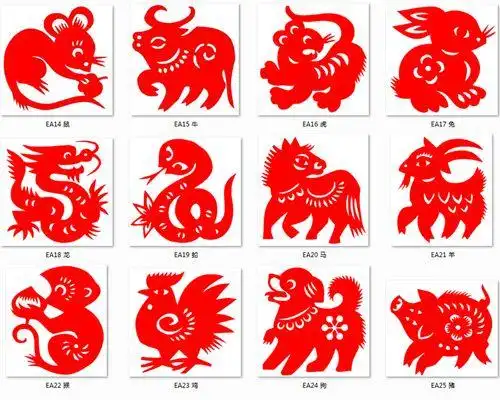 简易窗花剪纸十二生肖