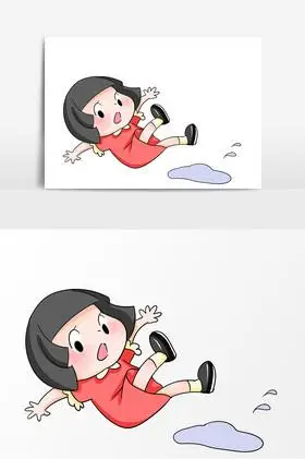 滑到的小女孩形象图片