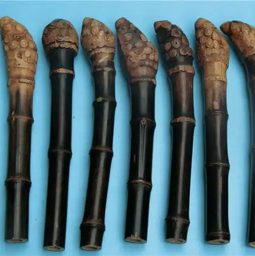 老竹根烟筒烟锅烟斗特色雕刻手工创意竹编竹制品竹编