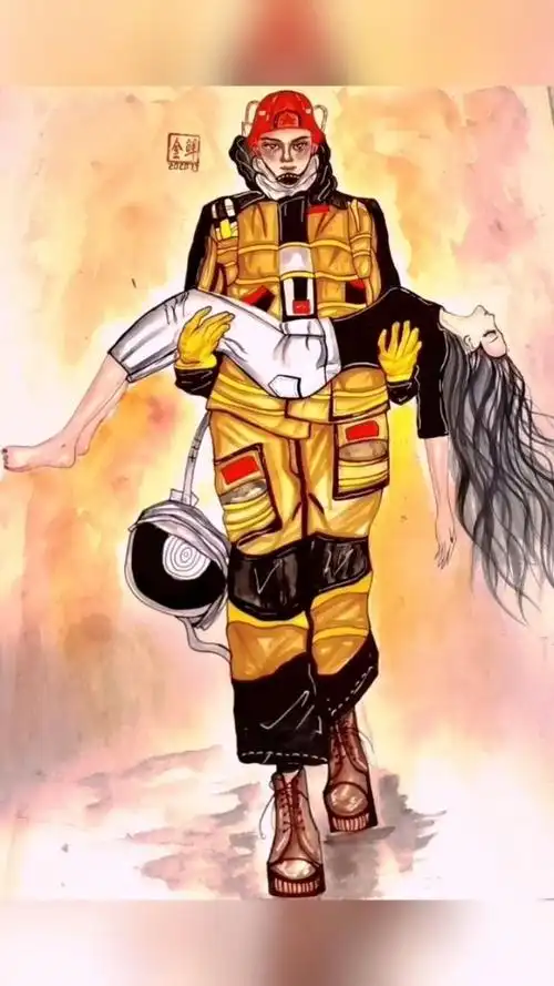 最美公主抱.致敬消防员!