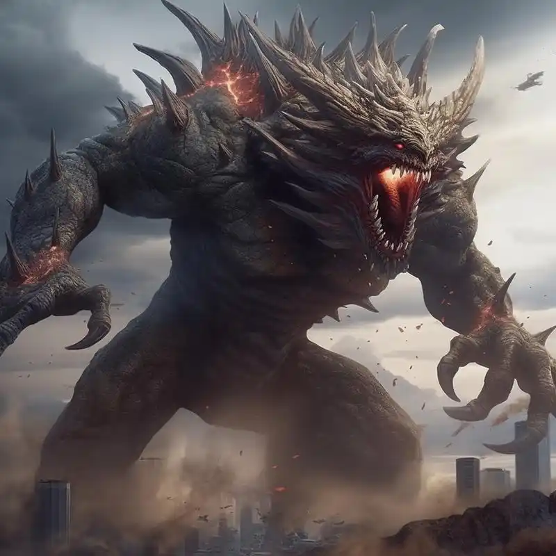 泰坦巨兽,烈火熔岩!#ai艺术季# #狂暴巨兽