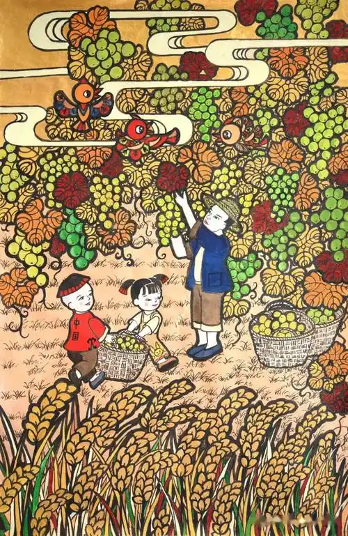 作品欣赏之四 ▎画说丰收——第三届潍坊中国农民画展