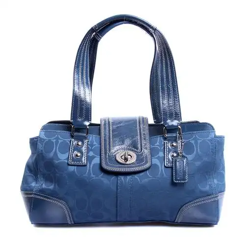 coach(蔻驰)蓝色帆布单肩包