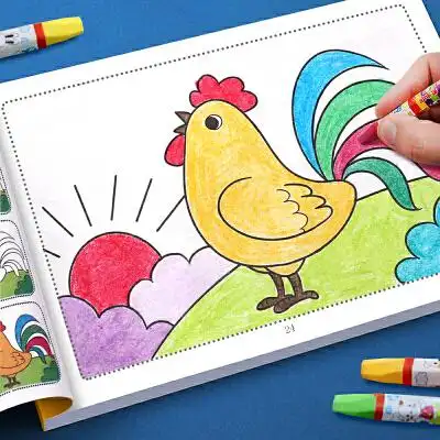 幼儿园小中大班美术画画本涂色画2356岁儿童涂鸦绘本填色画本