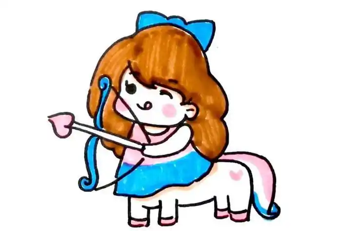 q版萌图射手座简笔画怎么画十二星座q版萌图射手座简笔画画法女生射手