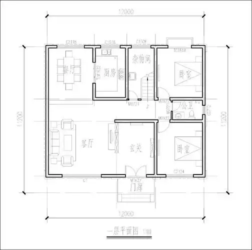 农村120平米自建房平面图