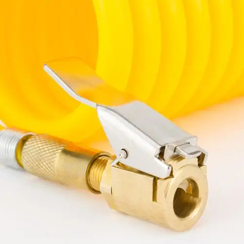 汽车车载充气泵气嘴转接头纯铜夹子车用打气气泵车载充气泵