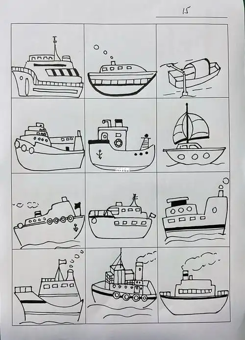 轮船08简笔画打卡15