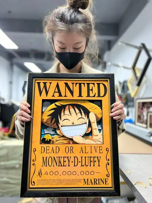 纯手工制作的路飞通缉令