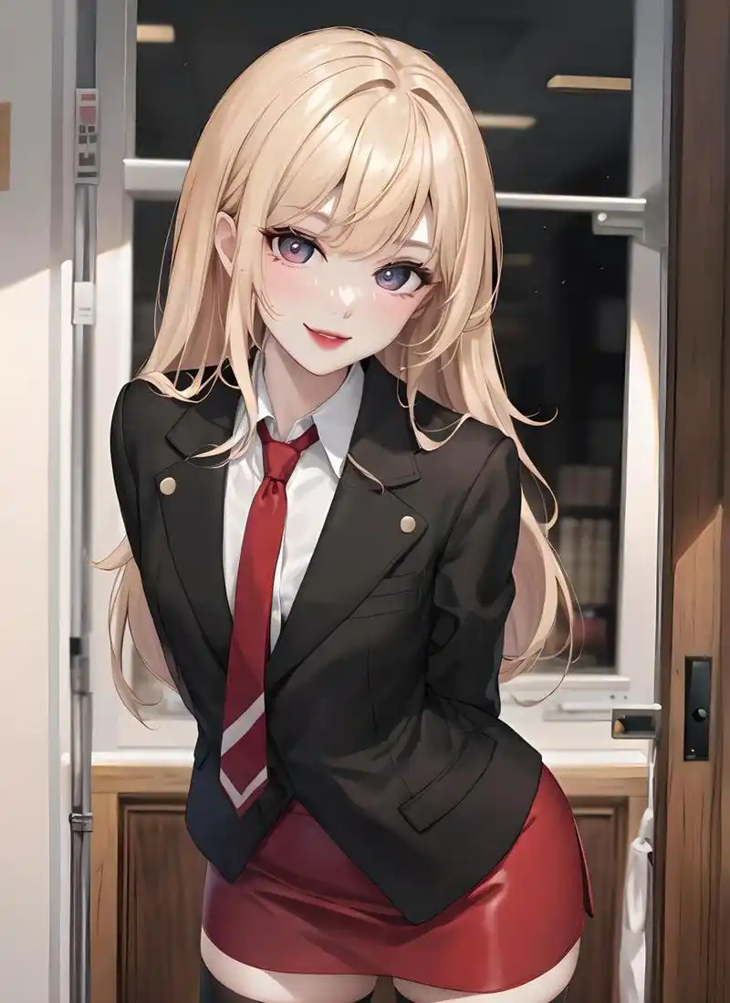 动漫壁纸---二次元黑西装职场丽人 二次元厚涂风下的职场制服御姐,黑