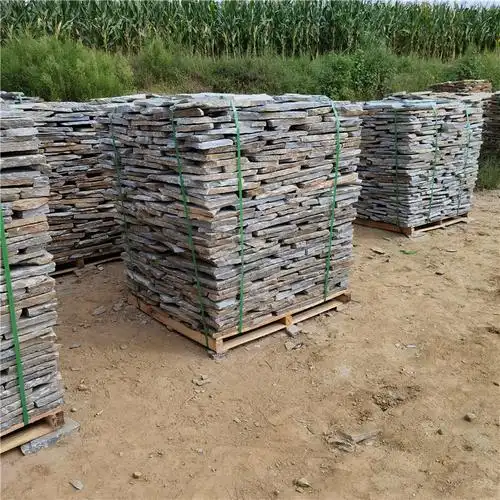 高台厚榭-青石板碎拼石  青色碎拼石