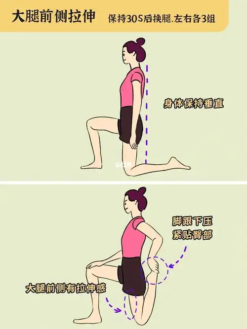 大腿前侧拉伸30s换腿,左右各三组动作21566:大腿内侧运动向上提腿
