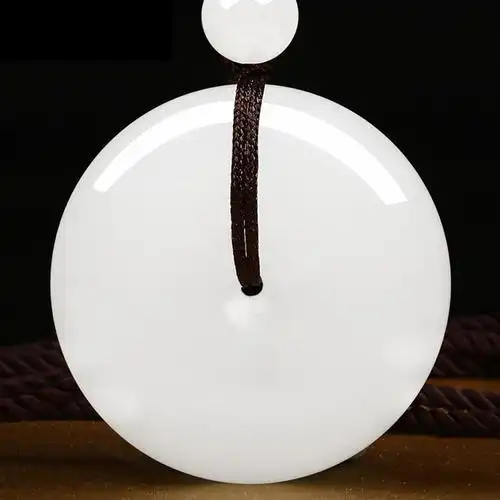 新疆和田玉羊脂玉吊坠女平安扣挂件男玉佩玉器平安吉祥