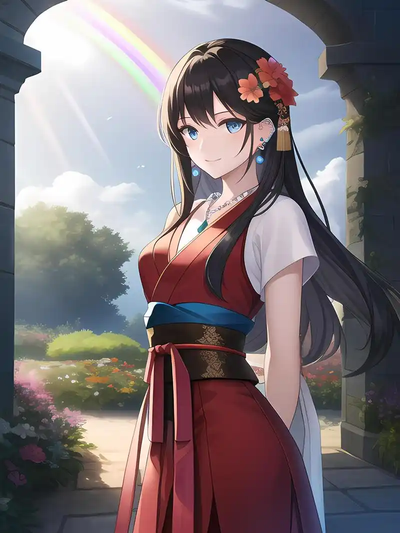 二次元古装  #二次元#  #古风插画#  #ai智能绘画#  她的身姿曼妙而