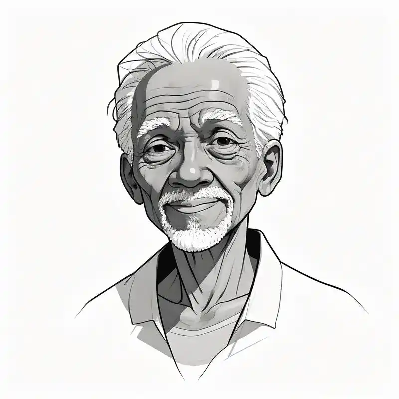 96经典黑白素描老人头像90