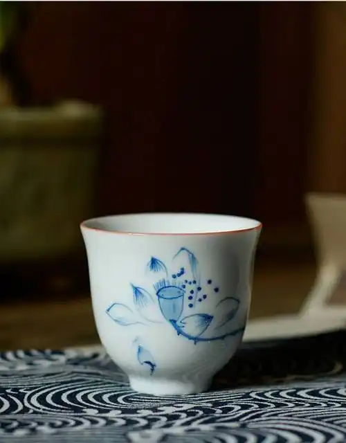 中式古风陶瓷手绘白酒杯定制家居果酒杯清酒杯个性酒盅酒具