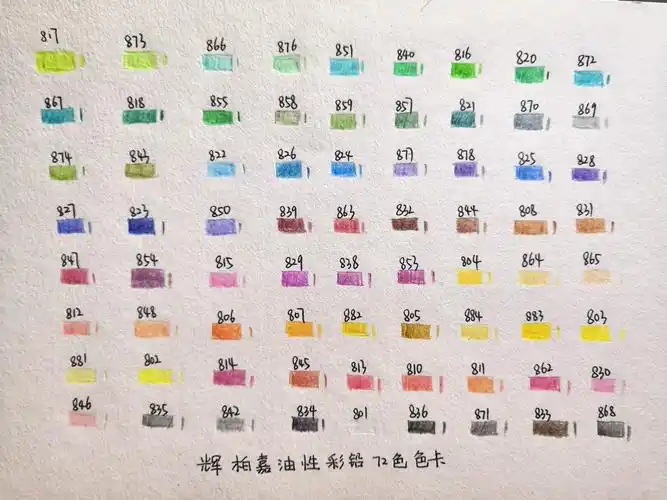 辉柏嘉油性彩铅色卡72色