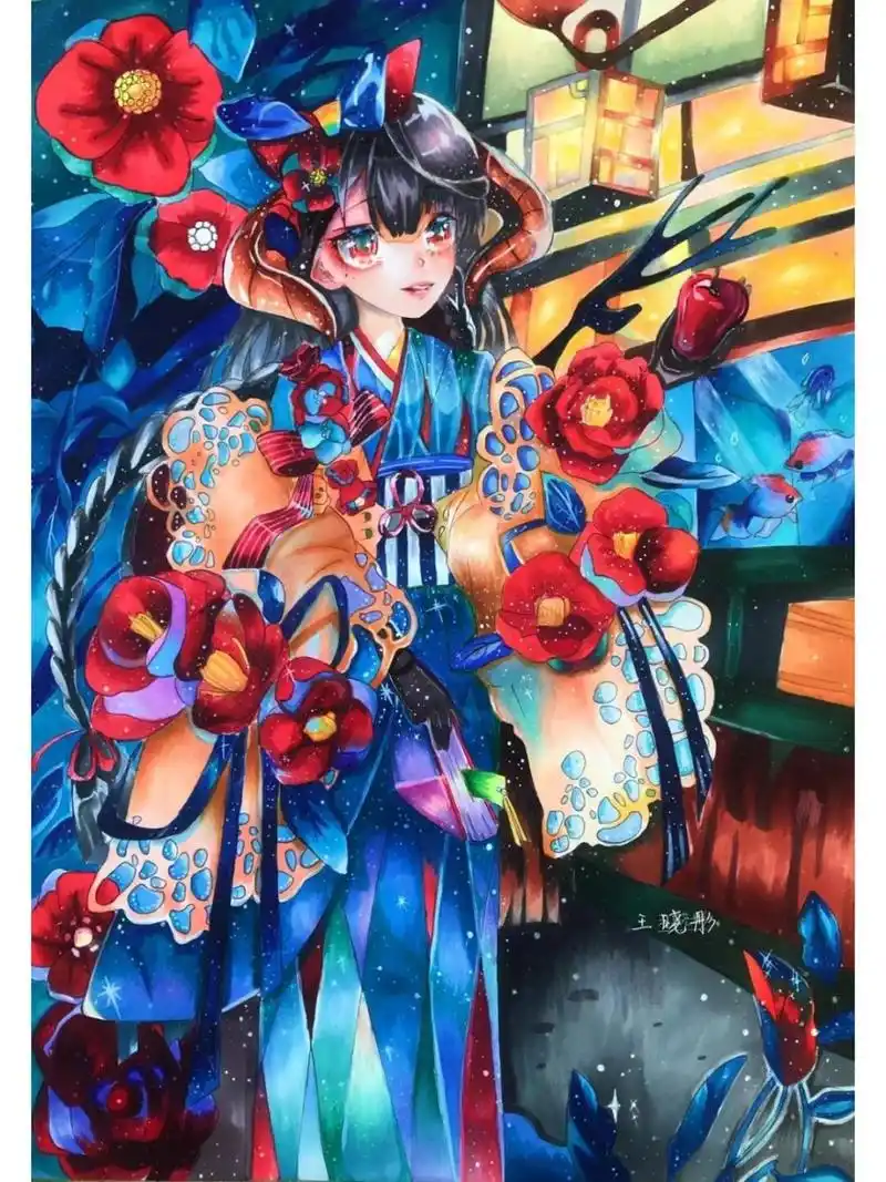 四到六年级学生动漫作品~ 用纸基本都是a3或者4k的大小,每幅图基本