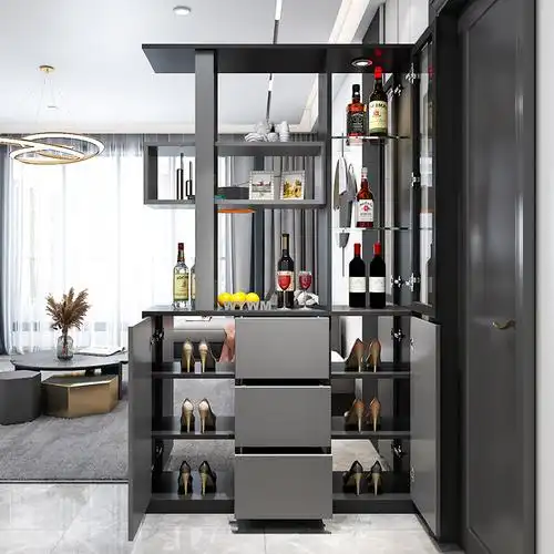 进门玄关鞋柜一体靠墙酒柜现代简约客厅隔断柜轻门厅