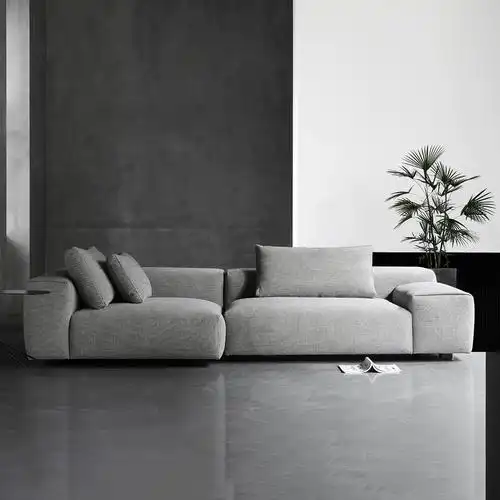 北欧欧意式极乳胶客厅大小户型豆腐块羊羔绒多布艺沙发