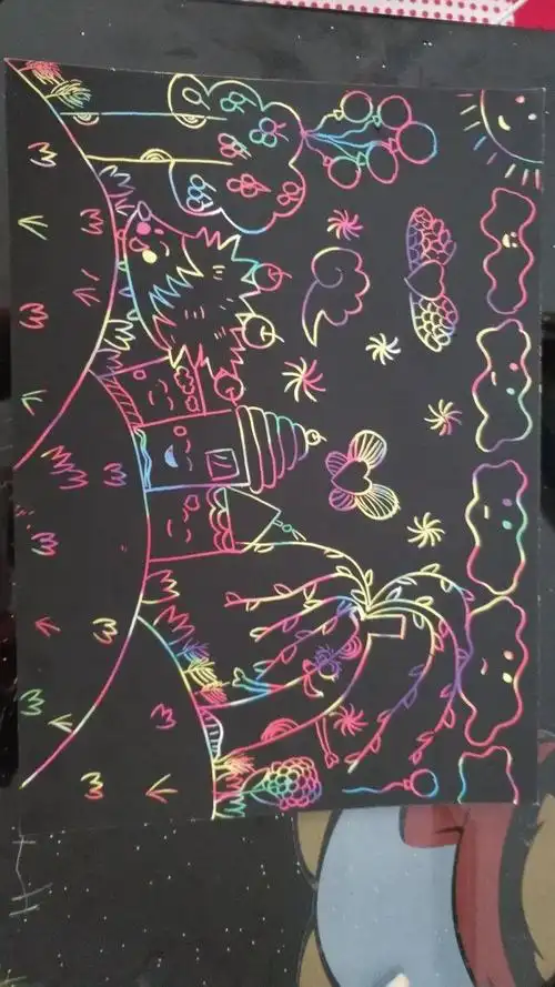 刮画简笔画卡通