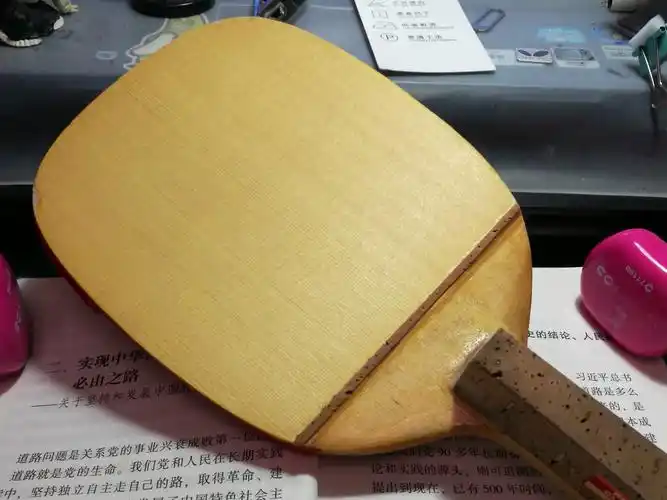 桧木板加涩性套胶,击球的声音好听.日直单桧乒乓球