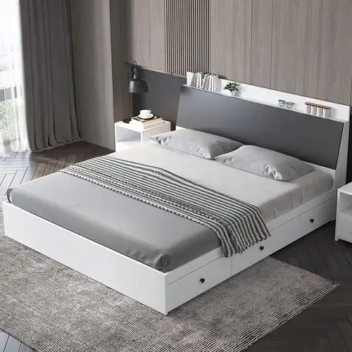 榻榻米床15家用板式双人18m现代简约经济型12米收纳箱储物床