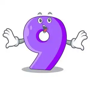 令人惊讶的数字9气球字体形状字符矢量插图照片