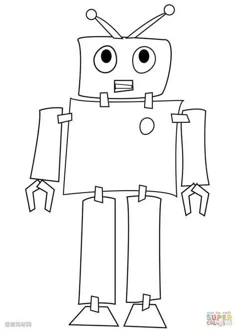 strong>机器人简笔画 /strong>怎么画机器人简笔画简单