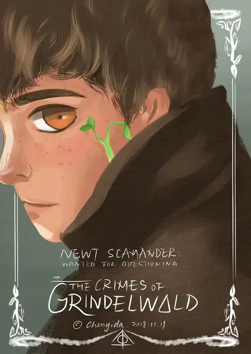 《神奇动物在哪里2》小雀斑 海报改插画