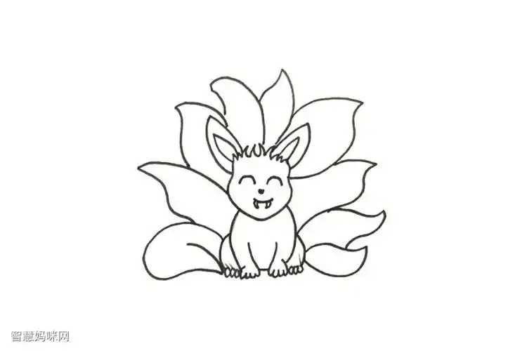 火影忍者九尾怎么画