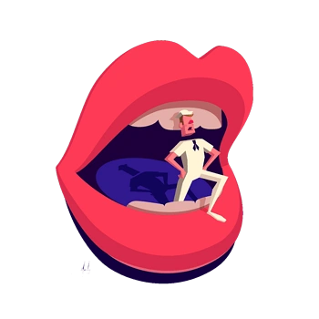 扁平化卡通烈焰红唇