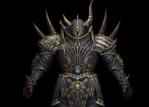 战锤游戏中霸气牛角盔甲狂战士3dmax模型下载!