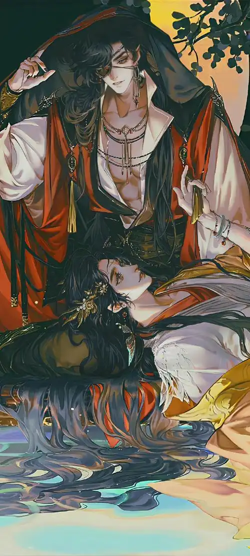 天官赐福#浅修了一下天官赐福漫画三周年贺图,可以拿去当壁纸辣!