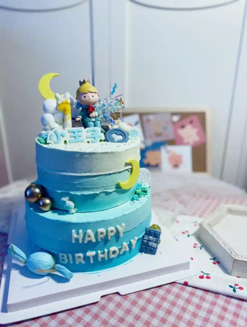 小王子蛋糕 男宝宝蛋糕 一周岁生日蛋糕 濮阳高颜值甜品店