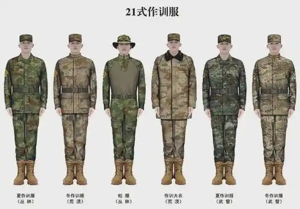 又分为丛林,荒漠等迷彩,将国产多款军装较为复杂的迷彩种类进行了整理