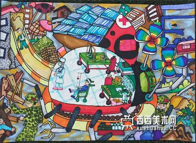 三等奖获奖科幻画《地震救援车》赏析