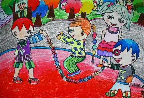 快乐的一天六一画画图片赏析