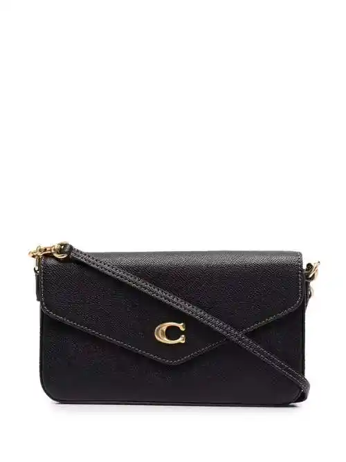 coach logo标牌皮质斜挎包 - farfetch