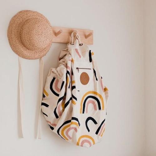 ins新款彩虹22款大型玩具收纳袋麻袋可当地毯收纳挂袋一件代发