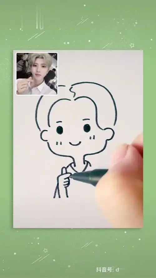 好的粉丝留言说画坤坤头像~接住哦,小可爱们蔡徐坤 简笔画教程-母婴