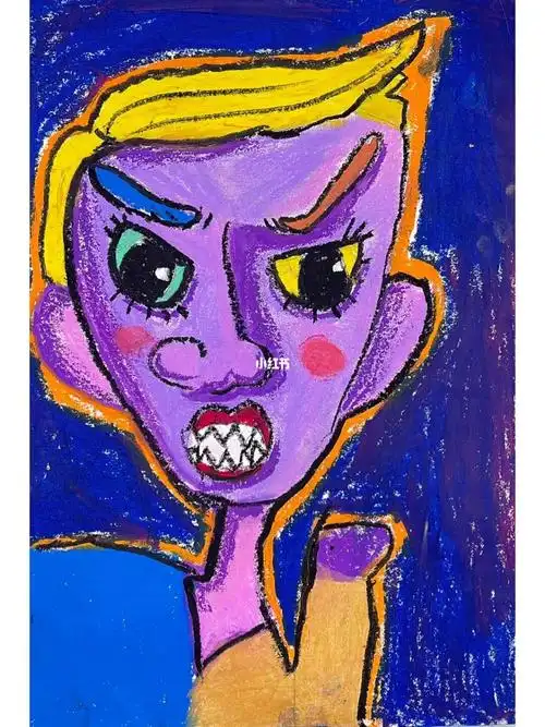 重彩棒,卡纸,色粉#创意儿童画