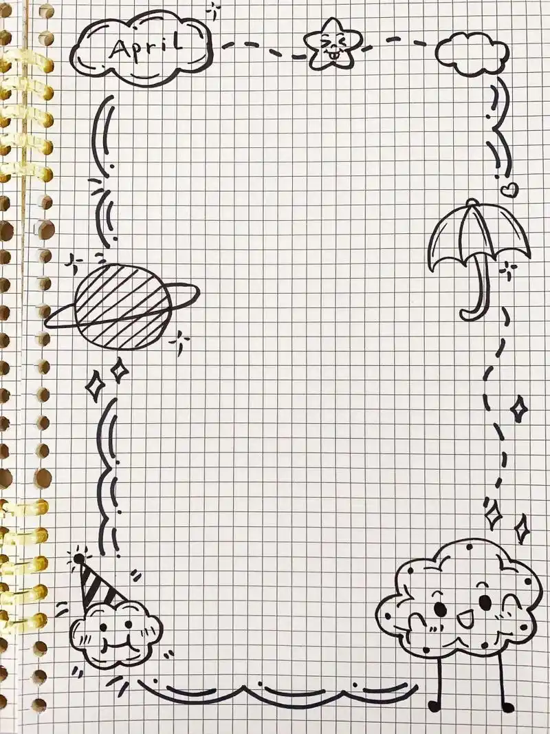 手帐边框素材|手抄报|可爱天气简笔画