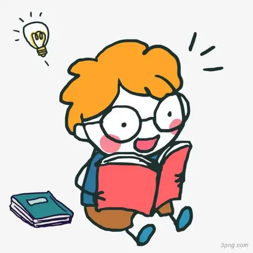 灯泡简约书本小朋友卡通看书动画动漫手绘花手绘植物手绘花朵手绘边框