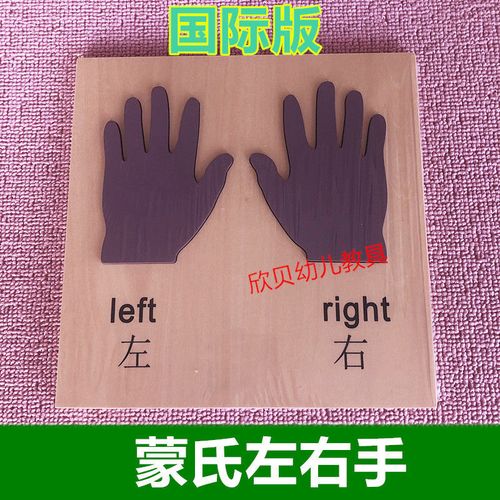 蒙氏教具左右手 蒙台梭利感官语言教具认识左手右手早教益智玩具