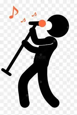 创意积木女孩听歌遛狗休闲生活人物开心高兴哼歌唱歌卡通动漫手绘可爱