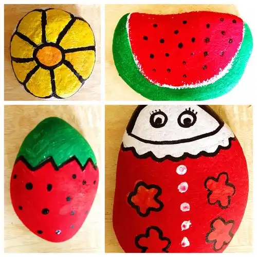 "提升绘画技能 促进专业成长"——三要镇中心幼儿园教师石头创意画