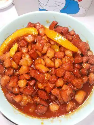 做法3:糖醋肉段素食