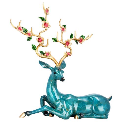 风水阁鹿鹿发财梅花鹿摆件客厅玄关电视柜招财家居装饰摆件